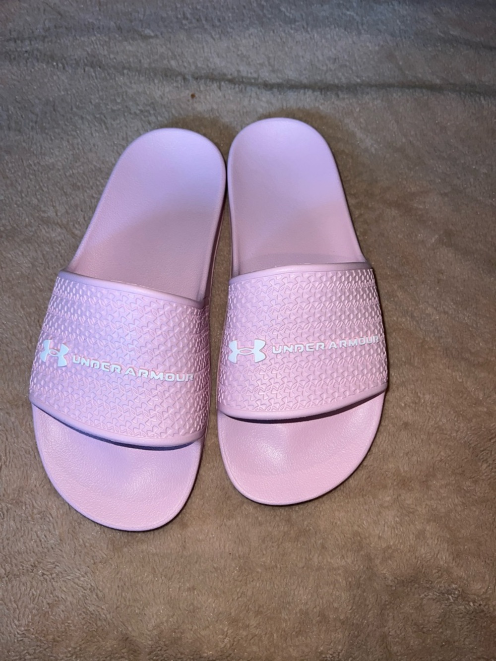 Under Armour Light Pink Slide Sandals
